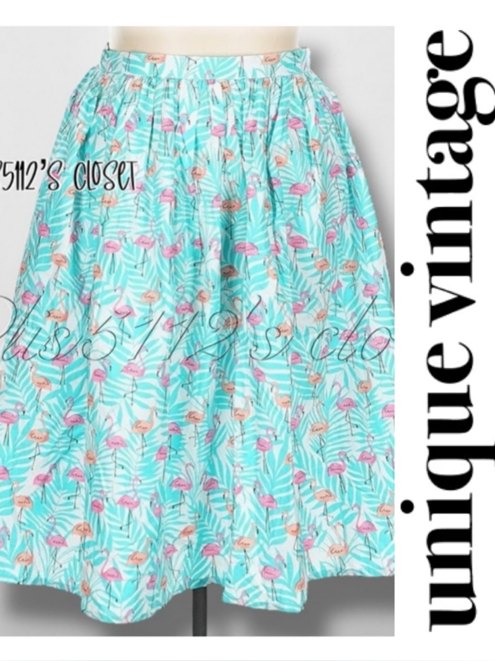 Unique Vintage x Magnolia Parks Palm Springs Flamingo Skirt XL